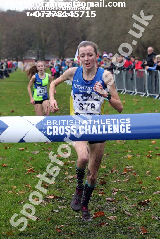 Girls under-15s, 2019 European Cross Country Trials and British Cross Challenge, Sefton Park, Liverpool.  Photo: David T. Hewitson/Sports for All Pics